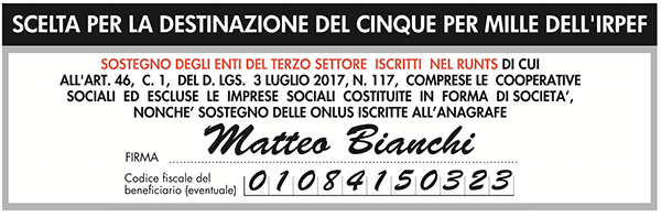 Scelta della destinazione del 5x1000